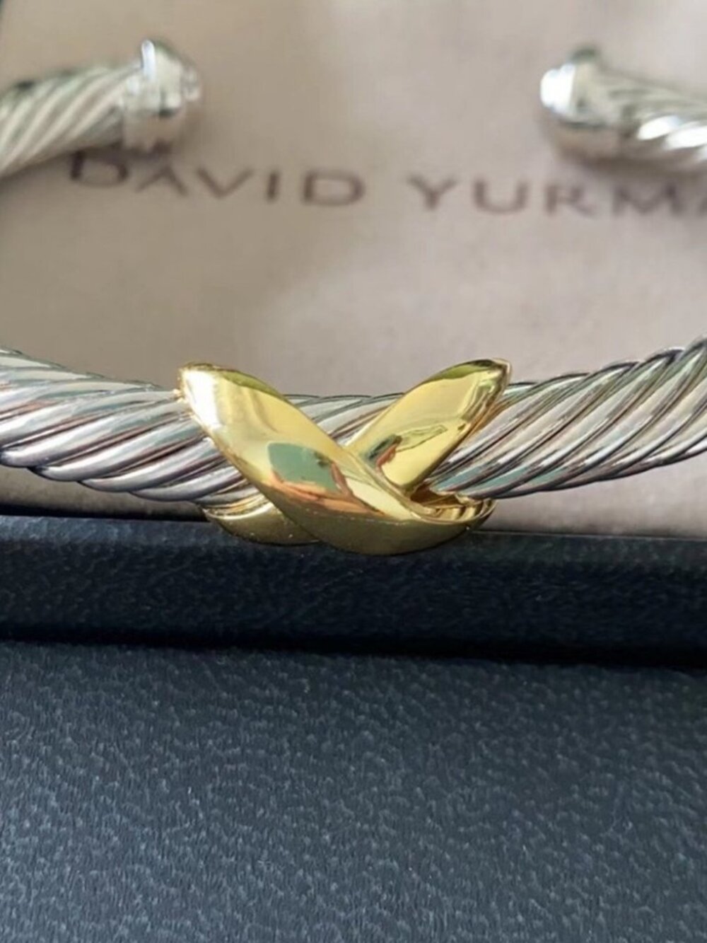 David Yurman Silver and Gold Bracelet 7mm - Picture 5 of 7